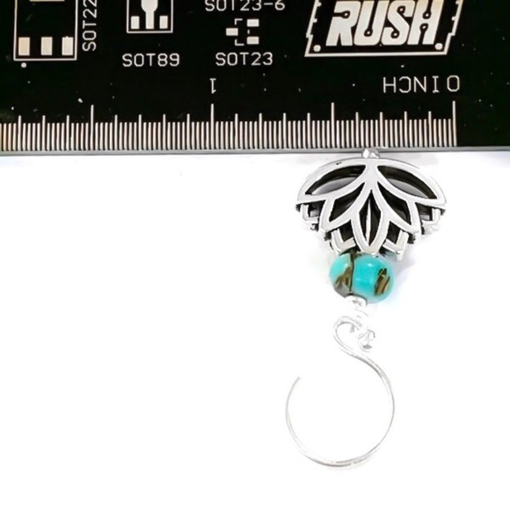 Lotus Flower Earrings 925 Sterling Silver - Picture 7 of 9